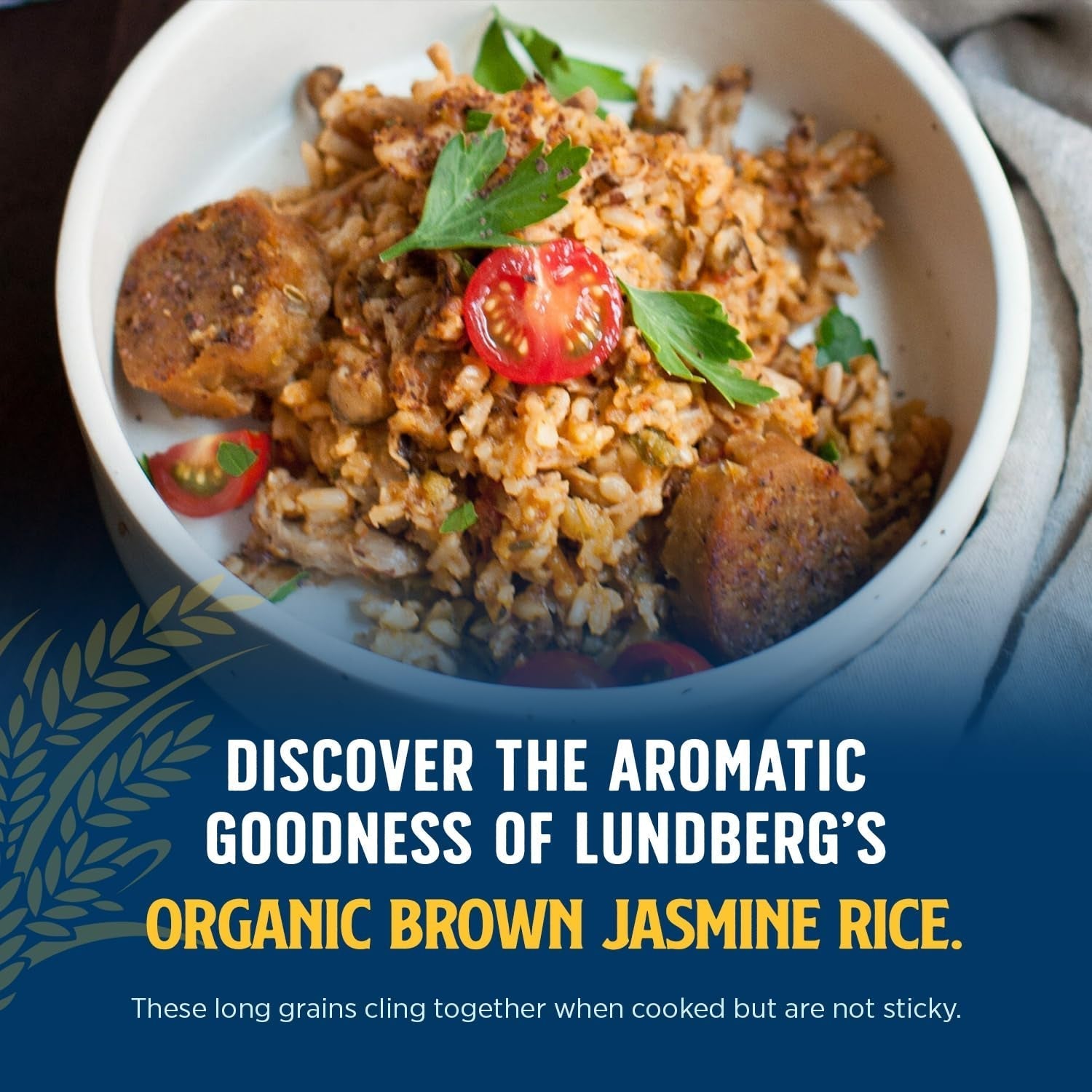 Organic Jasmine Brown Rice – Long-Grain, Fluffy & Aromatic, Responsibly Grown in California, 32 Oz