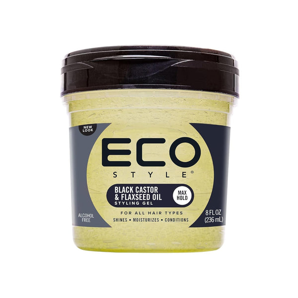 Black Castor and Flaxseed Oil Styling Gel - Helps Nourish and Repair Damaged Hair - Promotes Healthy Scalp - Provides Superior and Weightless Hold - Delivers Long Lasting Shine - 8 Oz