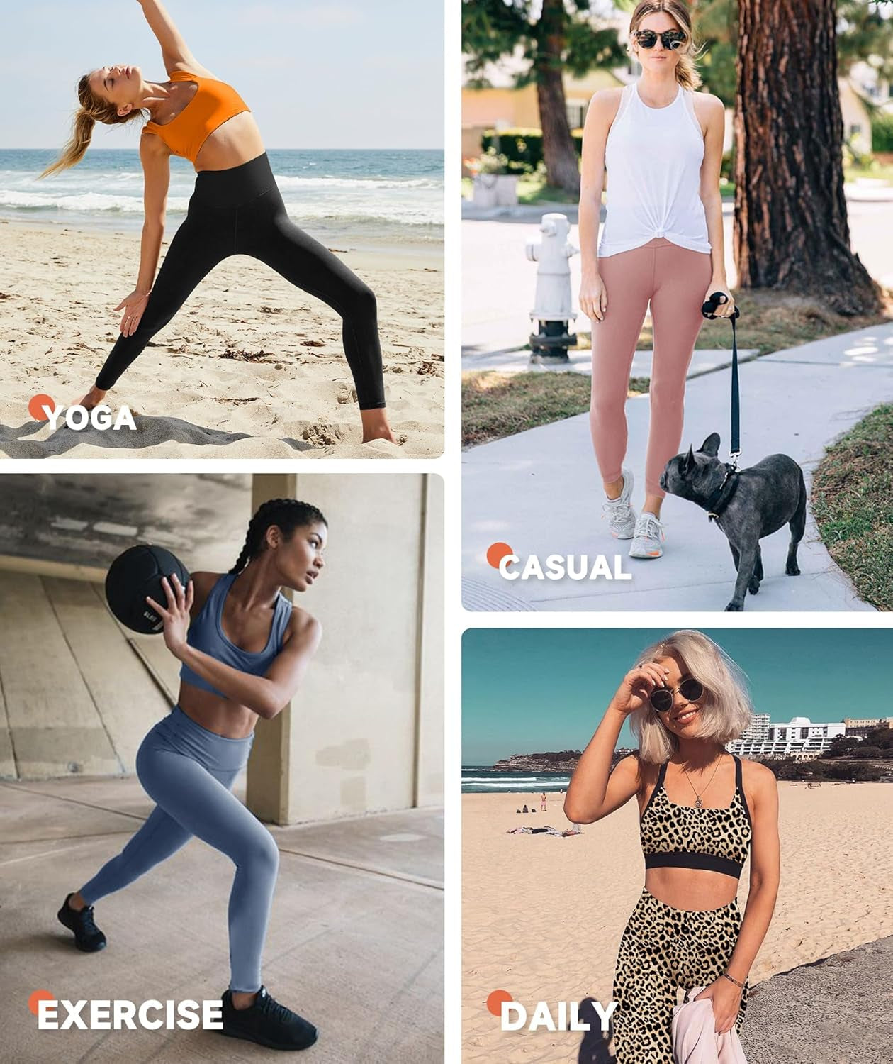 3 Pack Capri Leggings for Women - Stretch Tummy Control Yoga Pants for Cycling Workout