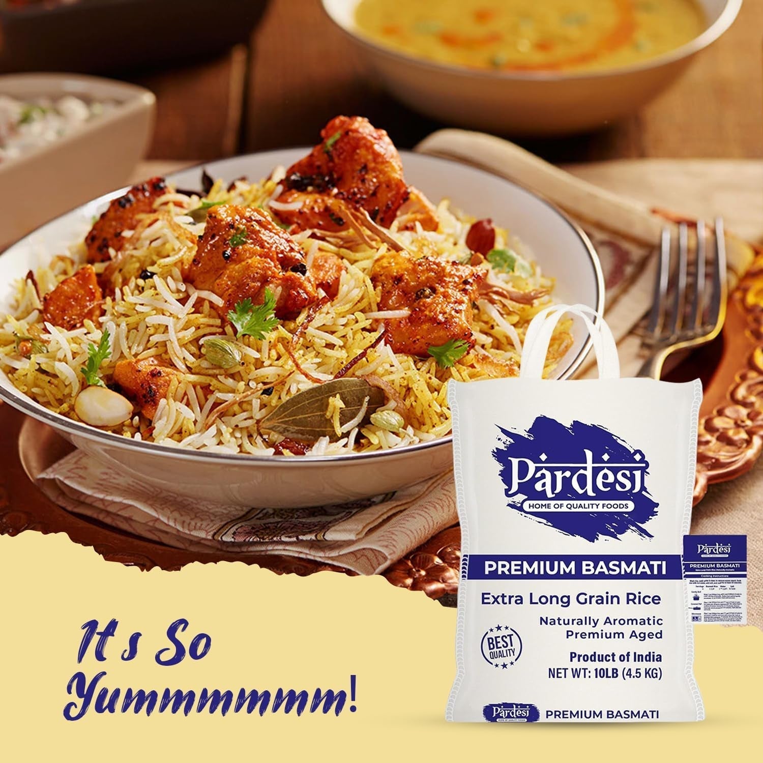Premium Extra Long Grain Basmati Rice 4LB - Aromatic Taste - Conveinet Packaging