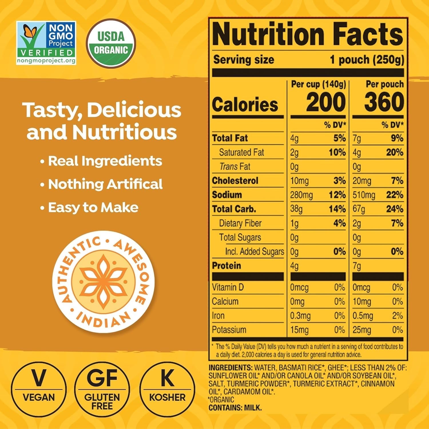 Organic Turmeric Rice, 8.8 OZ