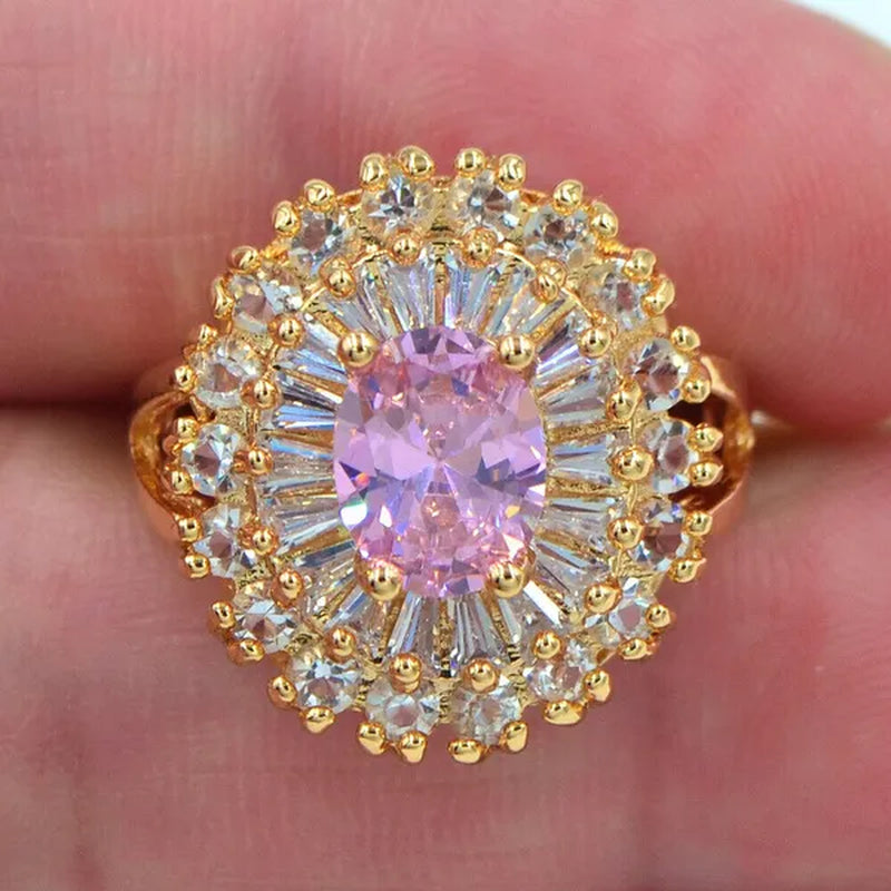 Women Luxury Purple Cubic Zirconia CZ Wedding Ring Jewelry
