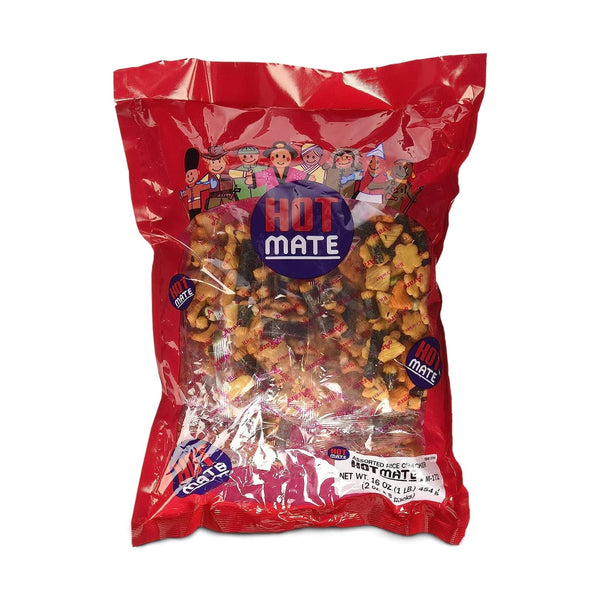 Hot Mate Japanese Rice Cracker | Oriental Asian Arare Rice Crackers with Glutinous Rice, Wasabi Green Peas, and Soy Sauce | Mixed Flavor, 16 Oz. (Pack of 1)
