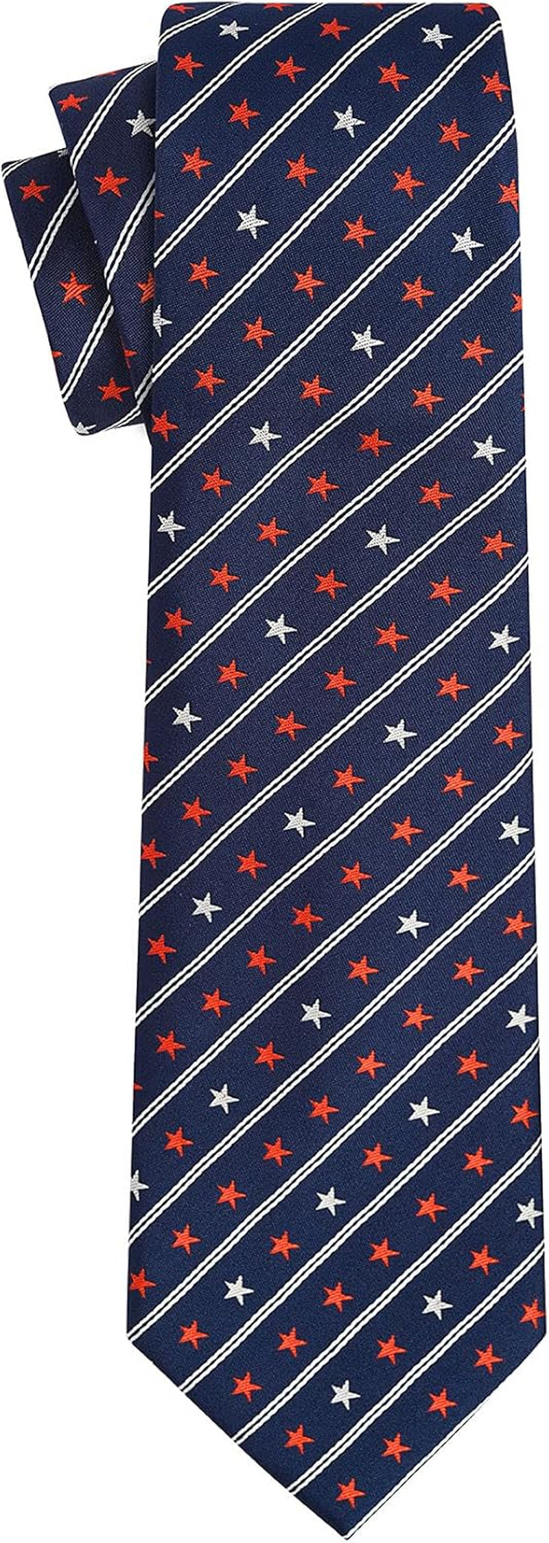 Mens Silk Tie Set Patriotic Ties the USA Necktie + Pocket Square