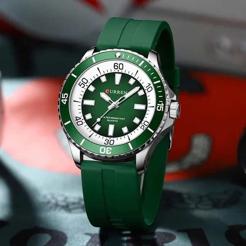 CURREN Watches For Men Luxury Silicone Strap Military Army Sports Watch Wristwatch Waterproof Luminous Male Clocks Relogio Masculino 8448