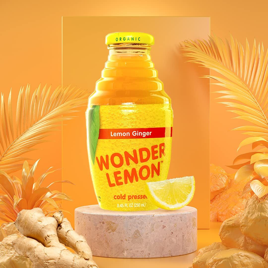 Organic Lemon Ginger Cold Pressed Juice, 8.45Oz (6 Pack)