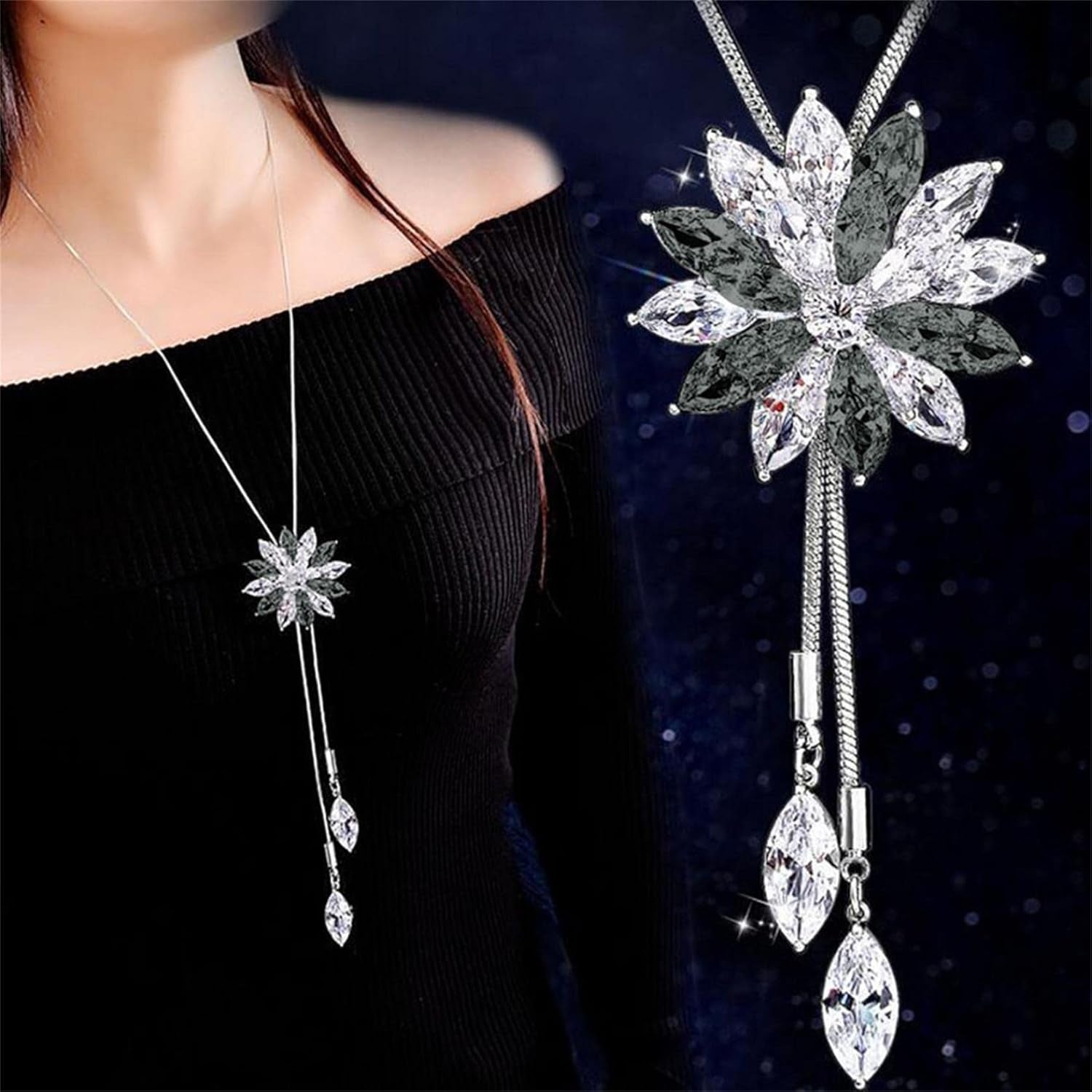 Clearance Deals MOM Letter Pendant Womens Charm Engagement Crystal Rhinestone Necklace Jewelry Gift by Zyooh (C-Gray)