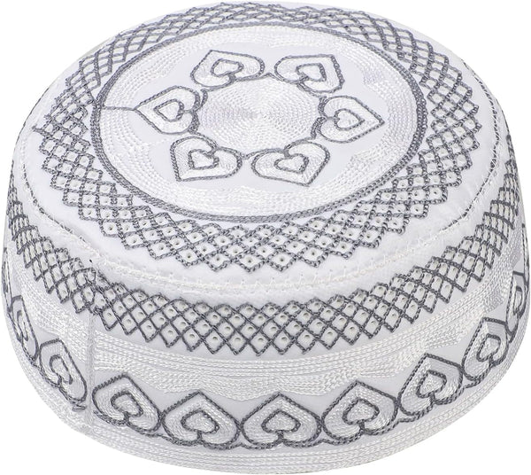 Muslim Prayer Kufi Hat for Men Boys Islamic Beanie Skull Cap Prayer Headwear Embroidery Kofia Topi Sun Hat Ramadan Eid Gift