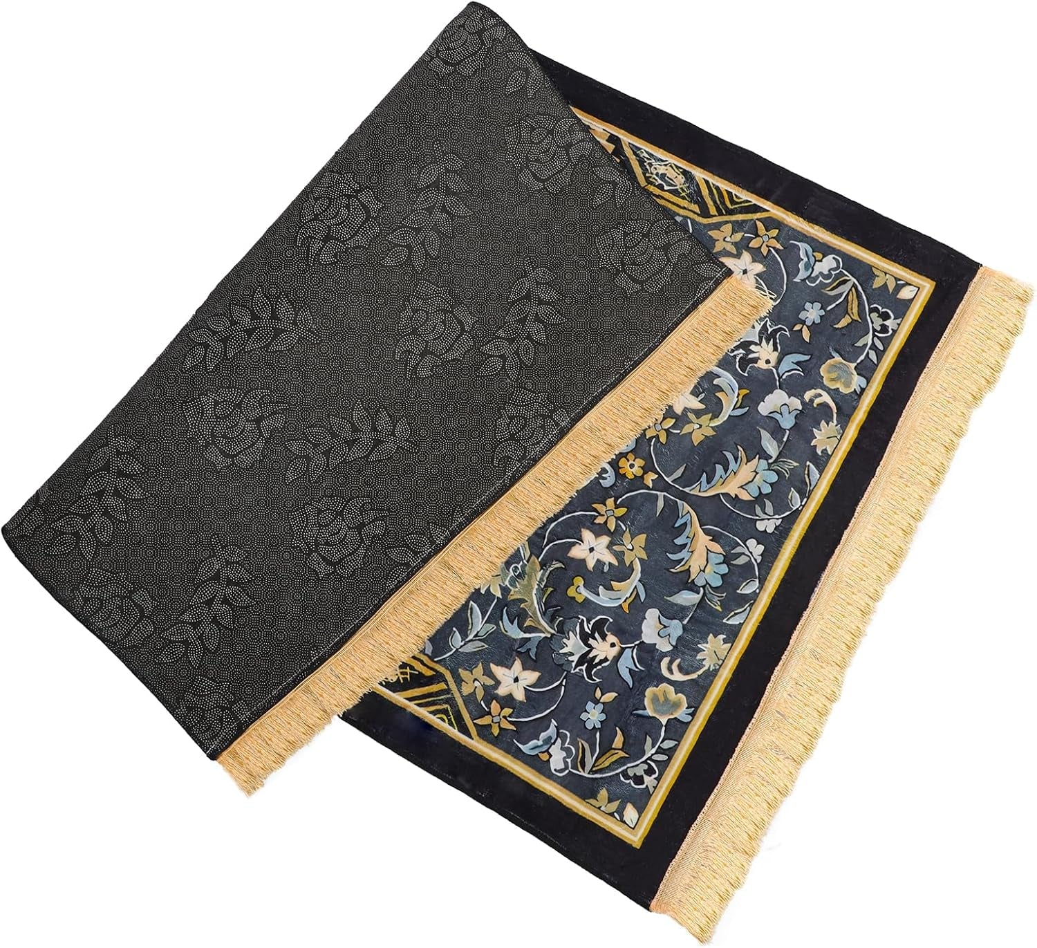 Thick Padded Muslim Prayer Rug Traditional Patterns Islam Prayer Mat with Tassels, Comfort Kneel Floor Carpet Islamic Namaz Rug Praying Mat Home Decor, Eid Ramadan Rug for Men Women Kids