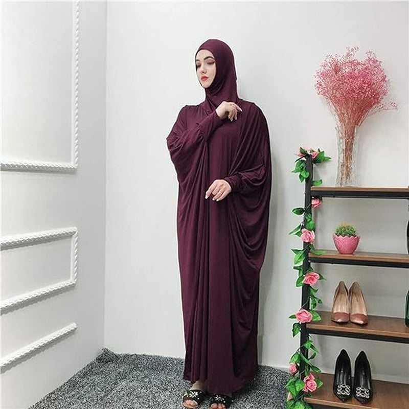 Women'S Muslim Dress One Piece Prayer with Hijab Full Length Dress Abaya Dubai Islam Robe Turkey Caftan