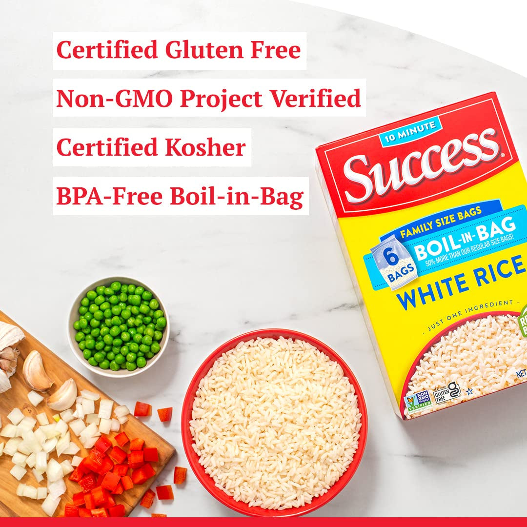 Boil-In-Bag Rice, White Rice, Quick and Easy Rice Meals, 32-Ounce Box