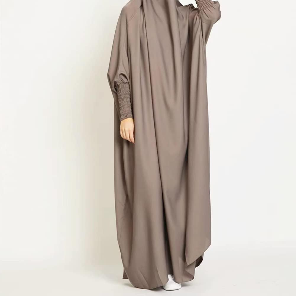 Muslim Dress for Women, Prayer Robes Plain Loose Islamic Middle East Dubai Turkish Max Kaftan Full Length Hijab Dress