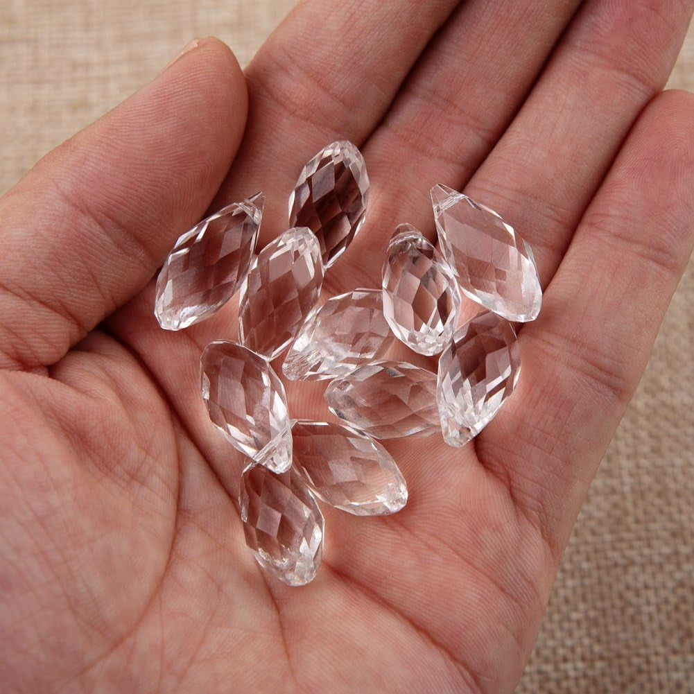 Teardrop Chandelier Crystal Pendants Glass Pendants Beads Pack of 50