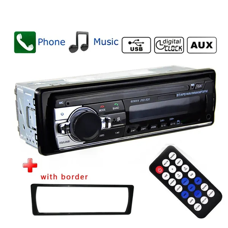 New Upgrade 1 Din Audio MP3 Player 12V In-Dash Single Din Bluetooth Car Radio Stereo Support FM Aux Input SD USB MMC Receiver with Remote Control