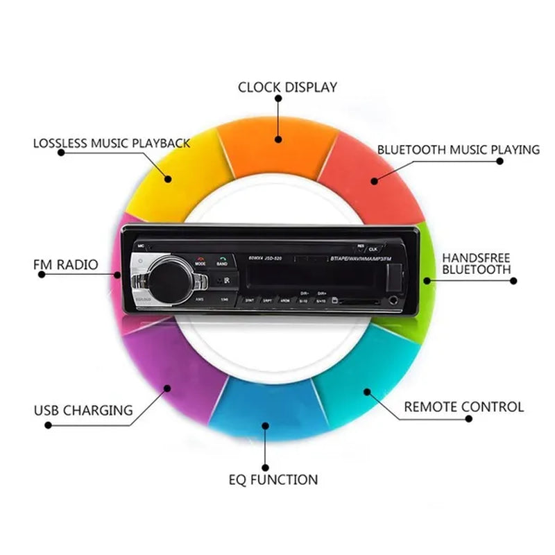 Newest 1 Din In-Dash Car Stereo Radio 12V Bluetooth Handsfree MP3 Audio Player Support USB/SD MMC Port 12V Car Stereo FM Radio MP3 Audio Player 1 Din Autoradio