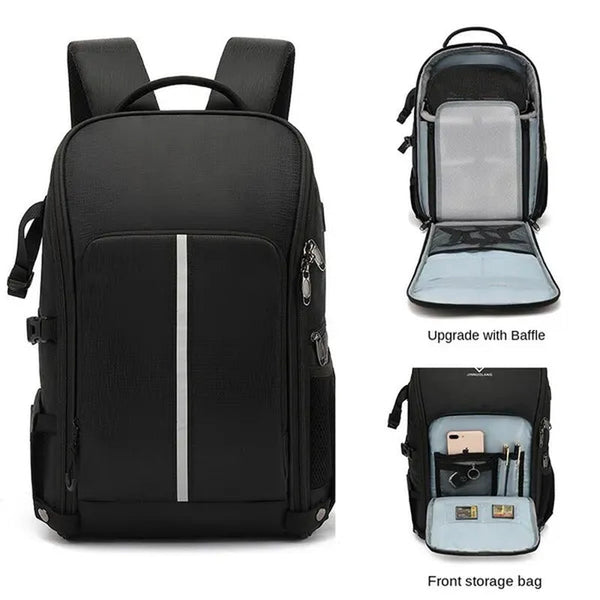 SLR Digital Camera Bag Drone Backpack Multifunctional outdoor waterproof camera bag Foldable carrying tripod suitable for Canon Nikon Fuji SONY/DJI Drones can carry a 17.3-inch laptop as well as come with USB port