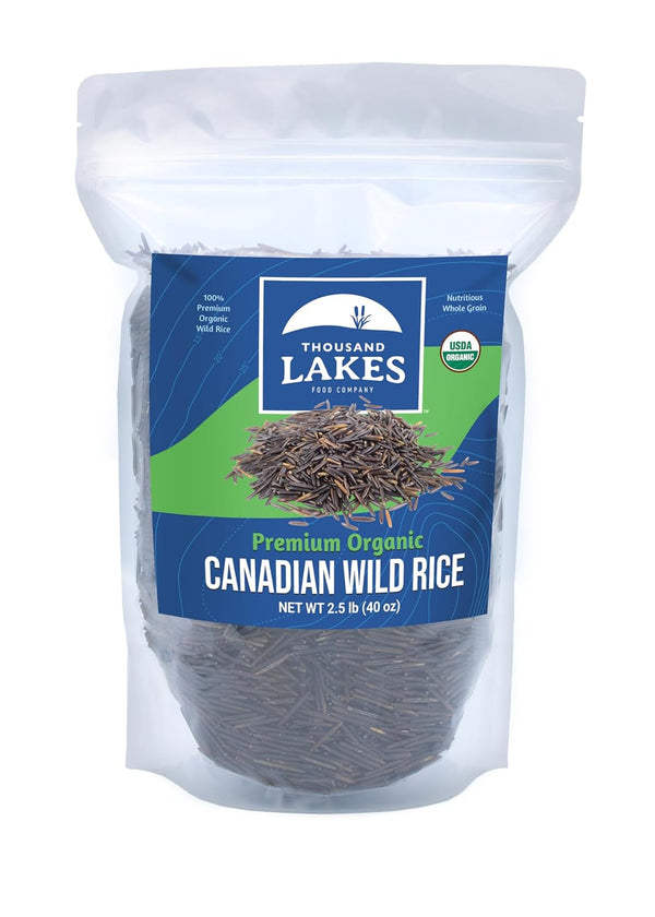 Organic Canadian Wild Rice - Premium - Bulk - 2.5 Pounds | 100% Wild Rice | Wild Harvested