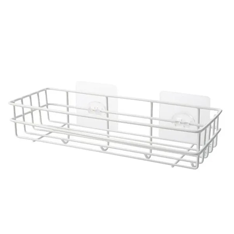 Wall Mounted Hanging Storage Shelf Kitchen Bathroom Shower Storage Rack Punch Free