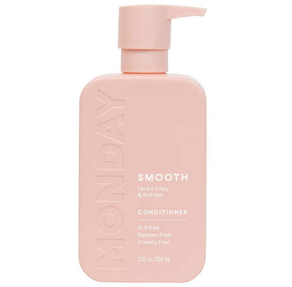 Smooth Conditioner 12Oz for Frizzy, Coarse, and Curly Hair, Made from Coconut Oil, Shea Butter, & Vitamin E, 100% Recyclable Bottles (350Ml), Pink (10433)