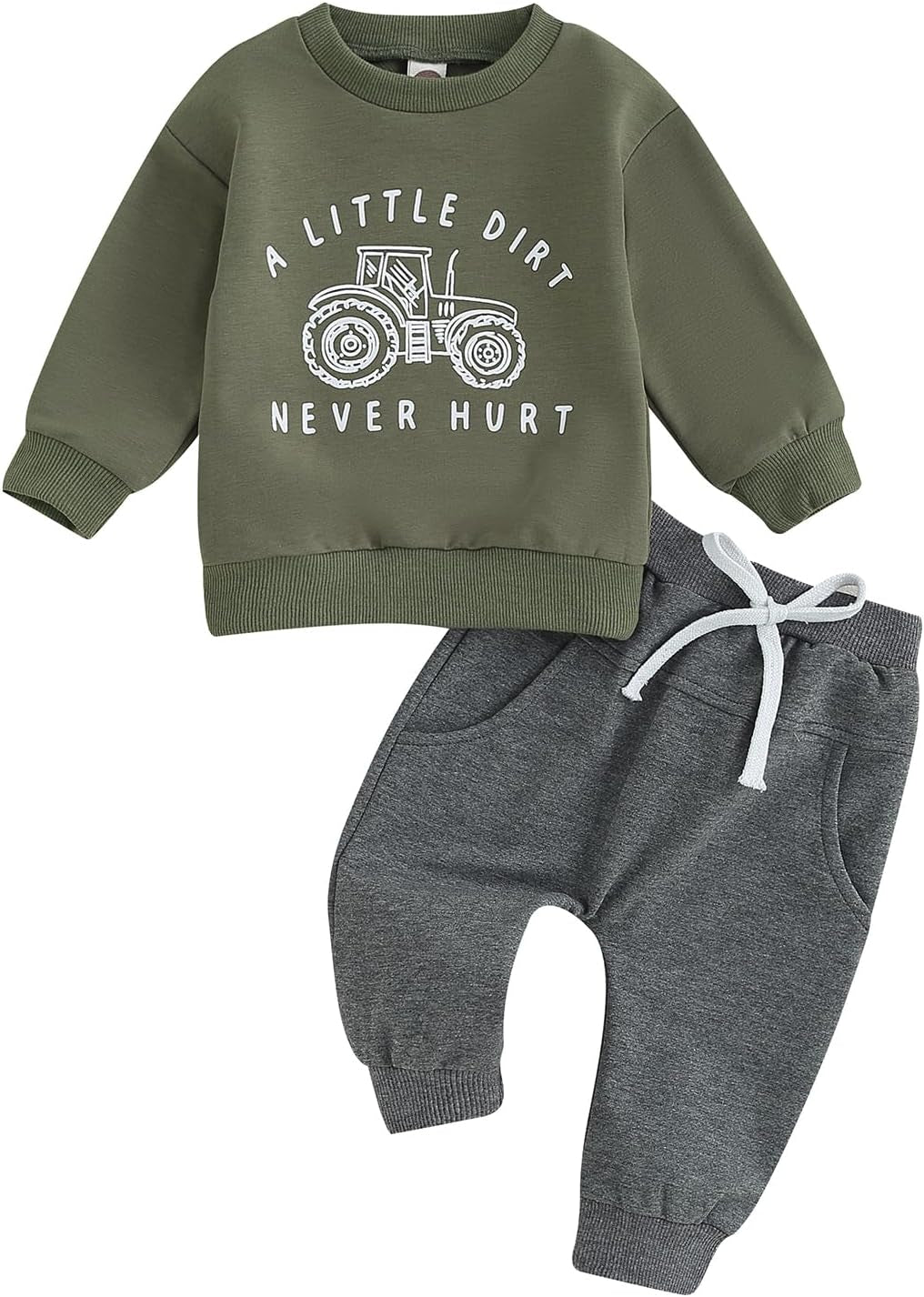 Toddler Baby Boy Clothes Funny Letter Long Sleeve Sweatshirt Pullover Top Jogger Pants Fall Winter Outfits