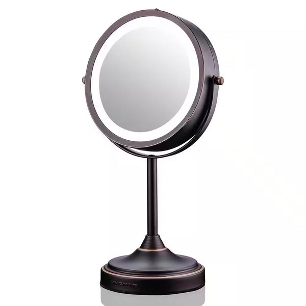 5.3 In. X 12.8 In. Tabletop Makeup Mirror in Antique Bronze