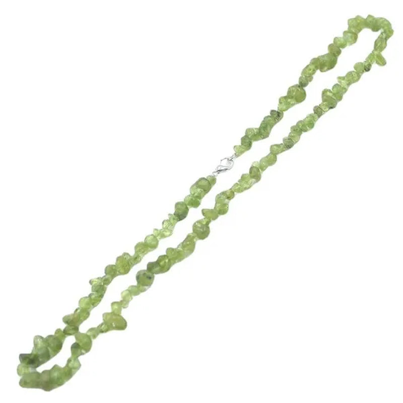 Genuine Green Peridot Natural Gemstone Chips Women Elegant Jewelry Necklace 18"