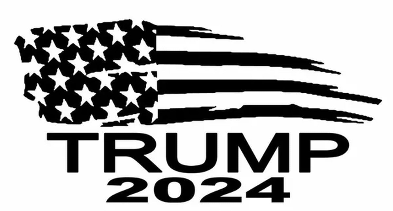 2PCS President Donald Trump 2024 Election Flag Decal Sticker
