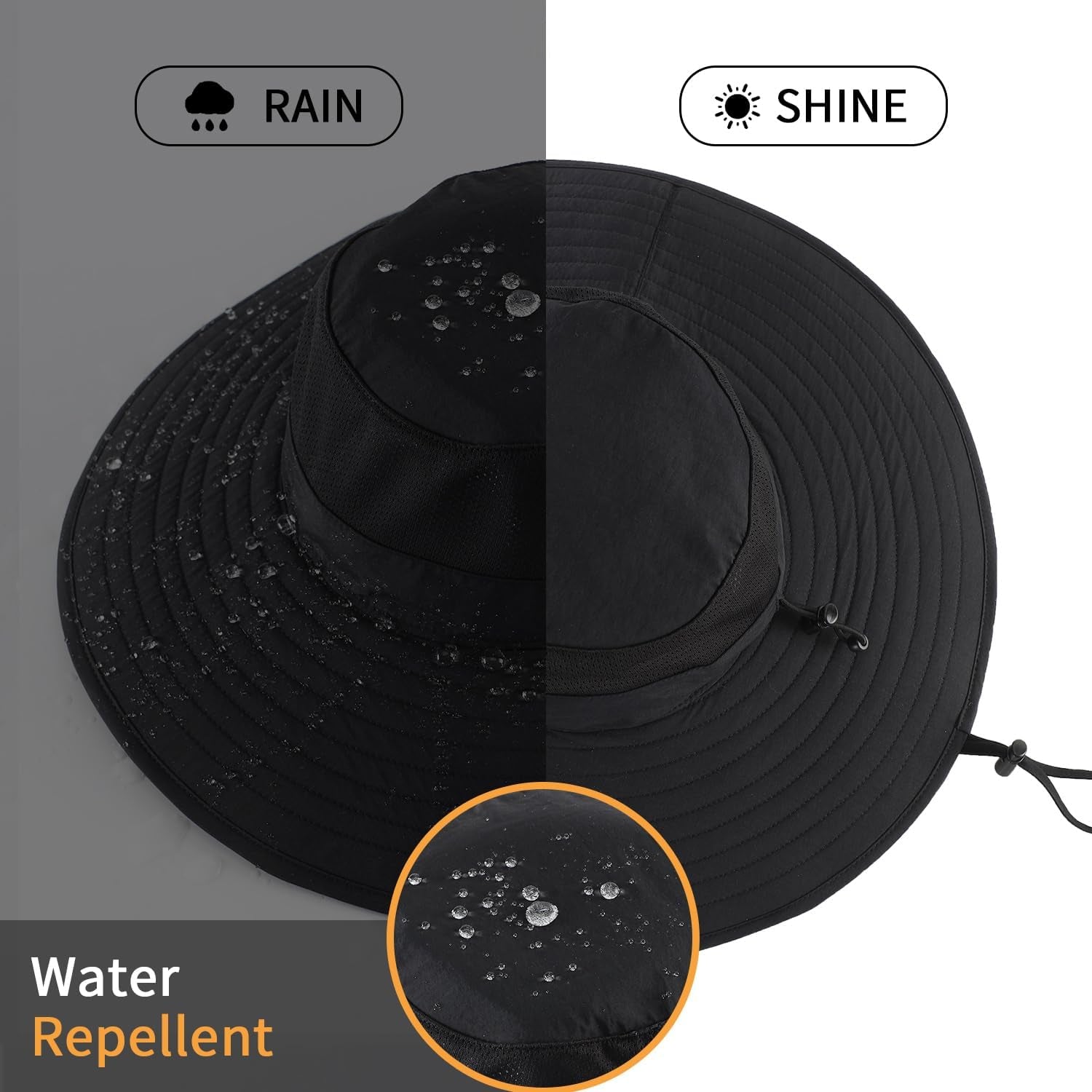UPF50+ Mens Sun Hat Wide Brim Fishing Hat Foldable Large Brim UV Protection Sun Hat for Men Women Beach Gardening