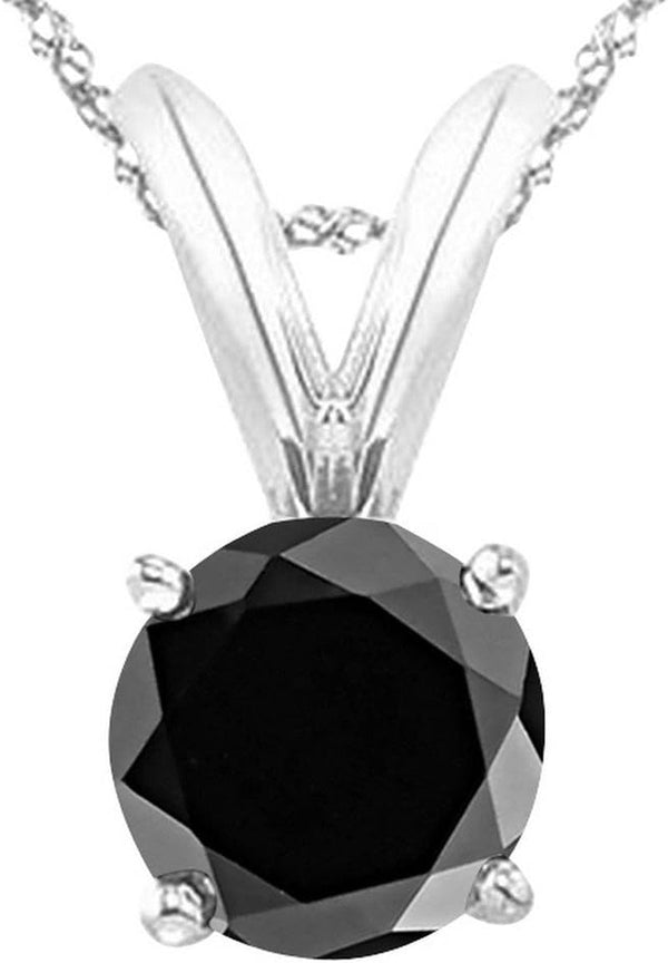 1/2 to 5 Carat round Natural Real Tanzanite/Sapphire/Ruby/Emerald/Black/Brown/Blue Diamond Pendant Necklace AAA Quality
