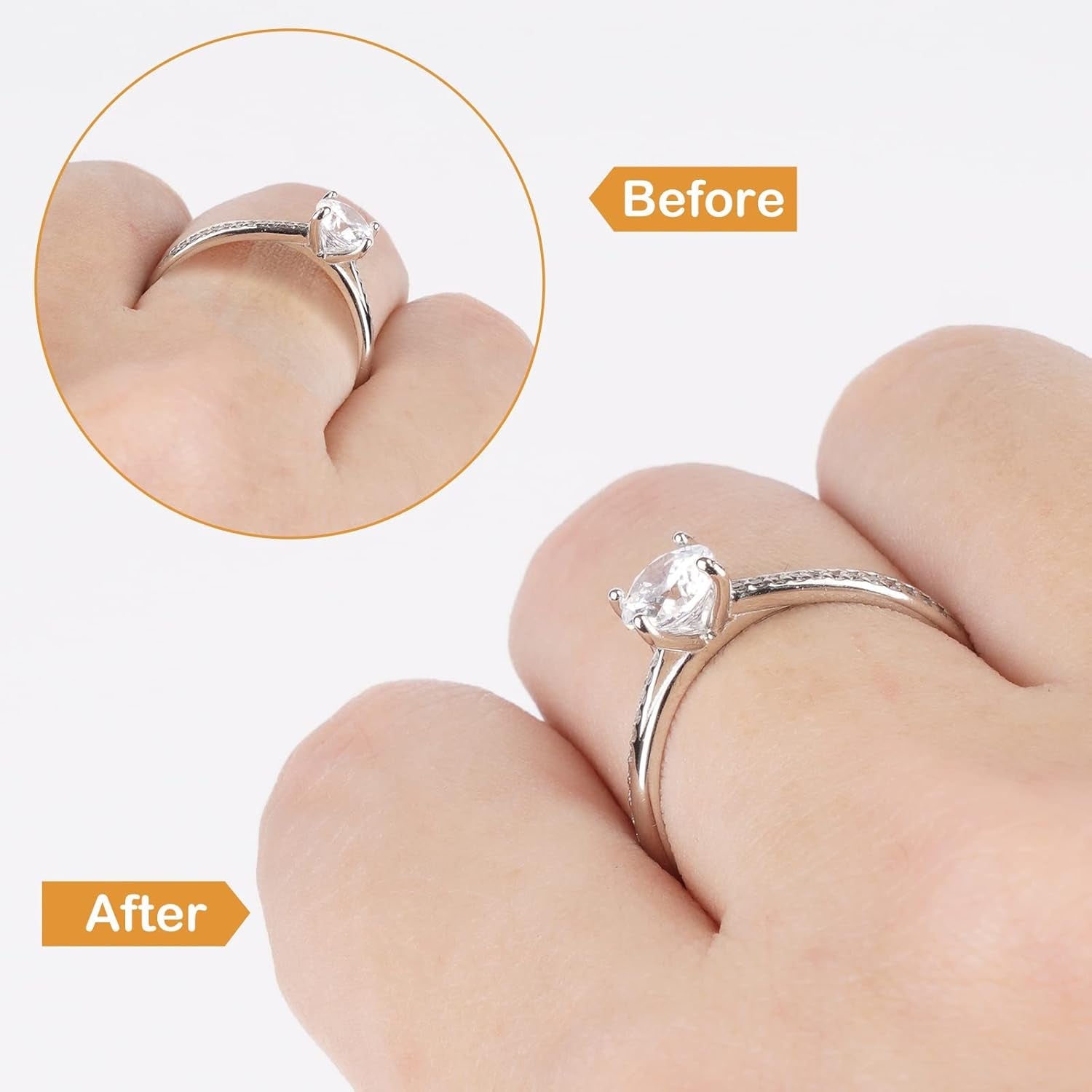 Ring Sizer Adjuster for Loose Rings, 12 Pack 4 Sizes Invisible Clear Silicone Ring Guard for Women Men, Ring Resizer Tightener Spacer Fitter for Too Big Ring, Make Ring Smaller without Resizing