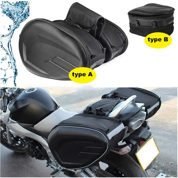 Newest Motorcycle Waterproof Racing Race Moto Helmet Travel Bags Suitcase Saddlebags + Raincoat