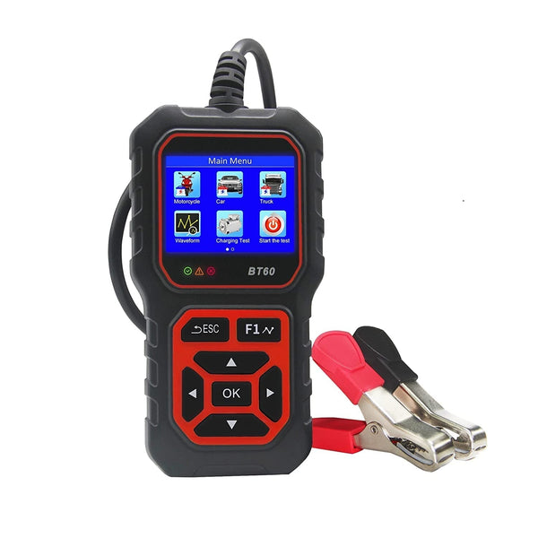 Car Battery Tester 5-36V Battery Load Tester Alternator Cranking Charging System Checker Digital Battery Analyzer 2.4 Inch HD TFT Colour Screen for Heavy Duty Truck Boat Marine Motorcycle