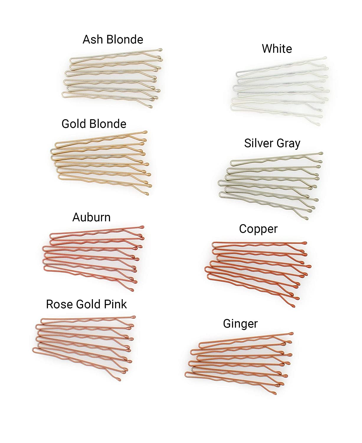 Bobby Pins - Copper - 2 Inch Wavy Hair Pins, Color Matched for Dark Ginger Redheads, 48 Count