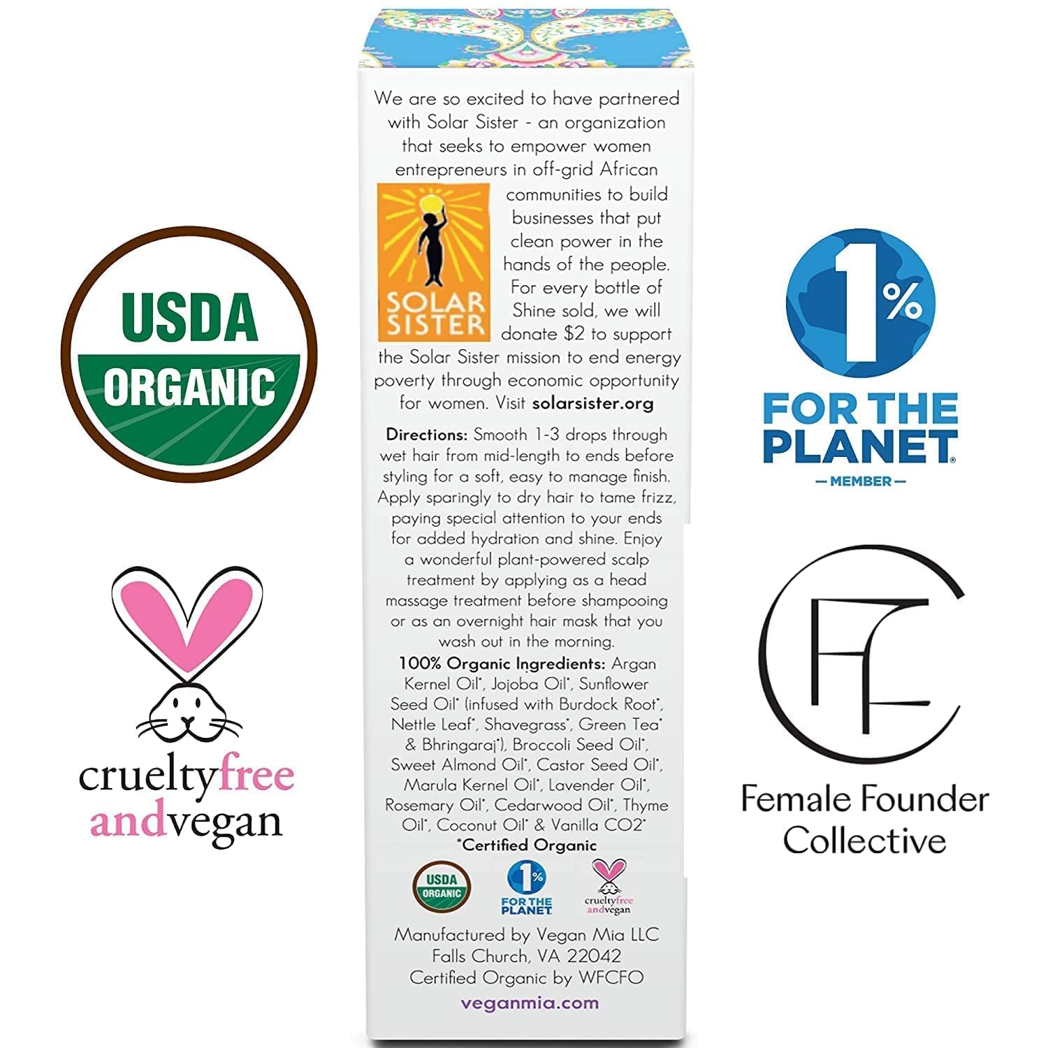 USDA Organic Rosemary Oil for Hair Growth with Castor Oil & More - Scalp Oil Treatment & Intense Nourishment to Get Healthier, Thicker & Shiny Hair Naturally, 1 Fl Oz Bottle