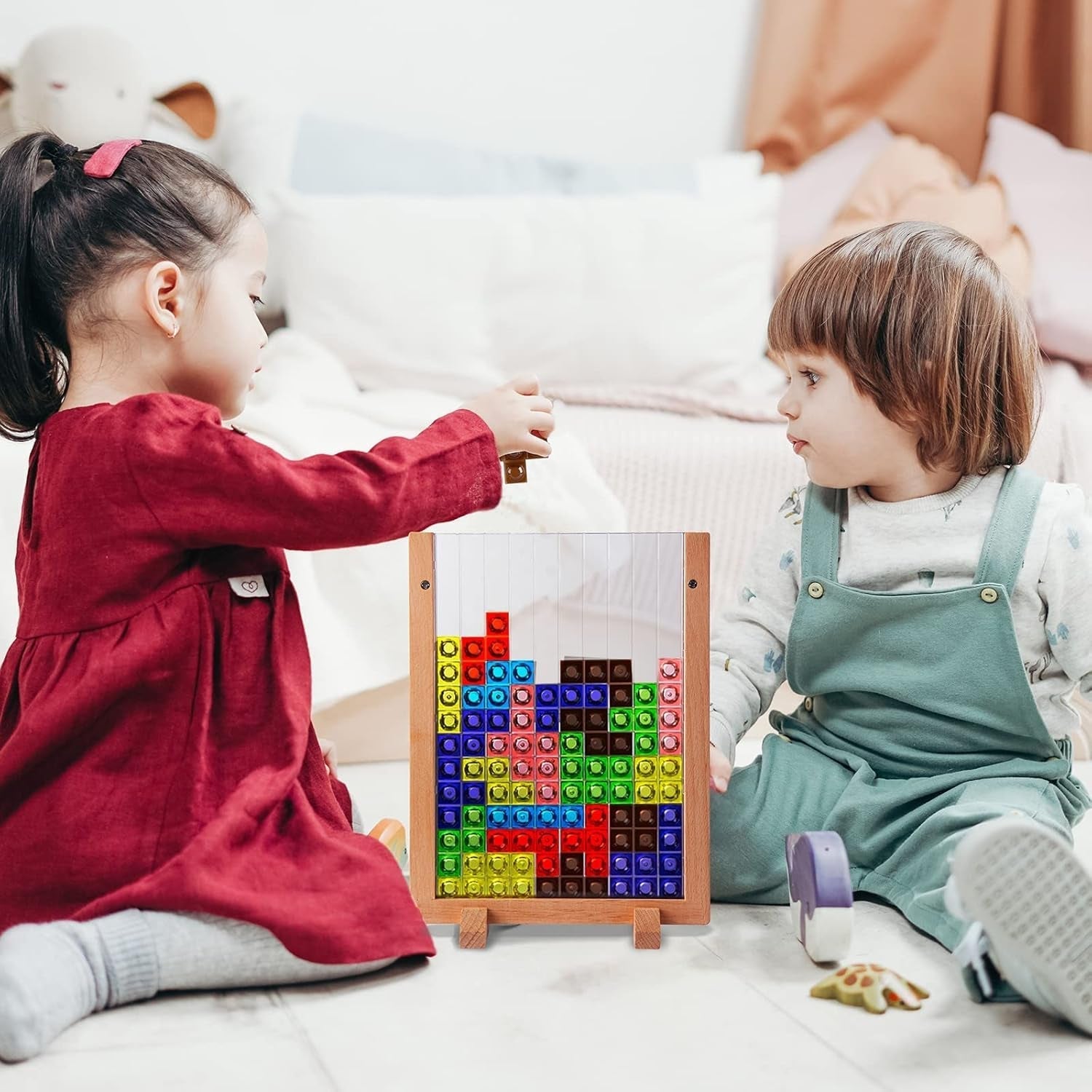 Russian Blocks Puzzle,3D Transparent Brain Teaser Toys, 3D Puzzles, Montessori Toys for 3 4 5 6 7 8 9 10 Year Old Boys Girls Kids
