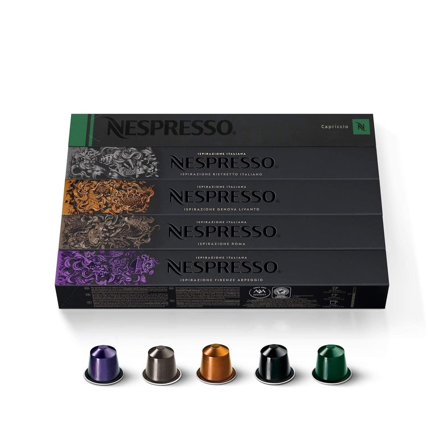 Capsules Original Line, Ispirazione Espresso Variety Pack, Medium Roast Espresso Coffee, 100 Count Coffee Pods