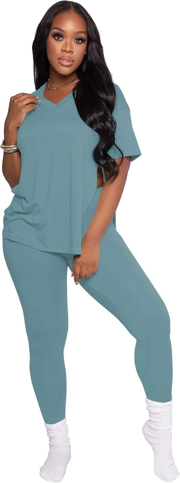 Lounge Sets for Women Two Piece Outfits Pullover Tops and Long Pants Tracksuit Sweatsuits