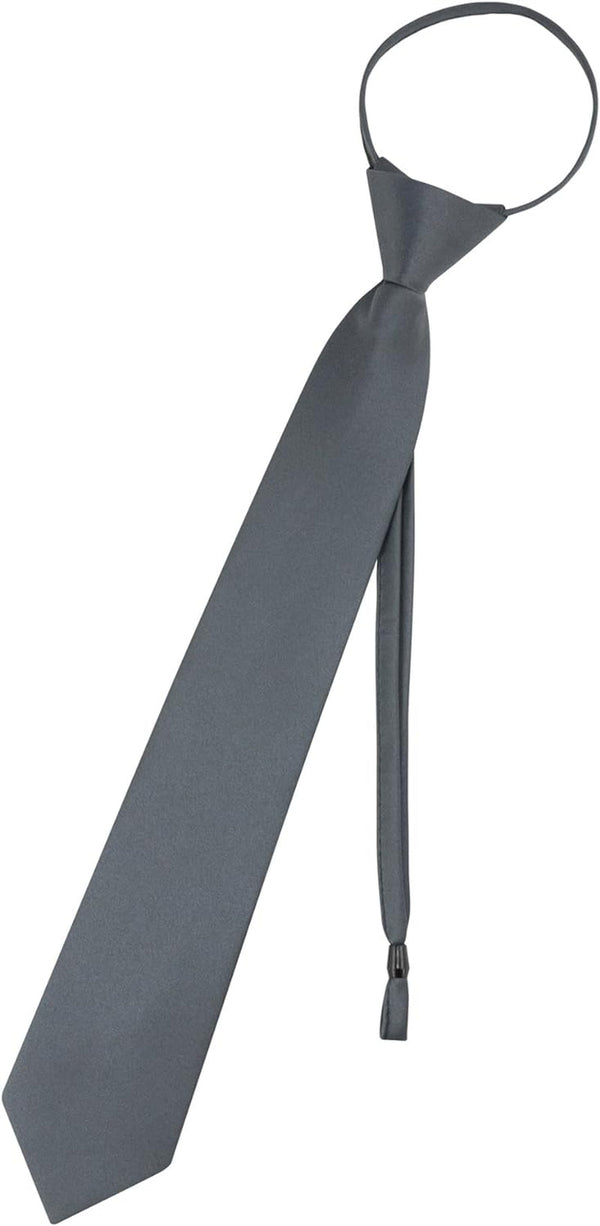 Pretied Men'S Necktie Solid Color Mens Adjustable Zipper Neck Tie