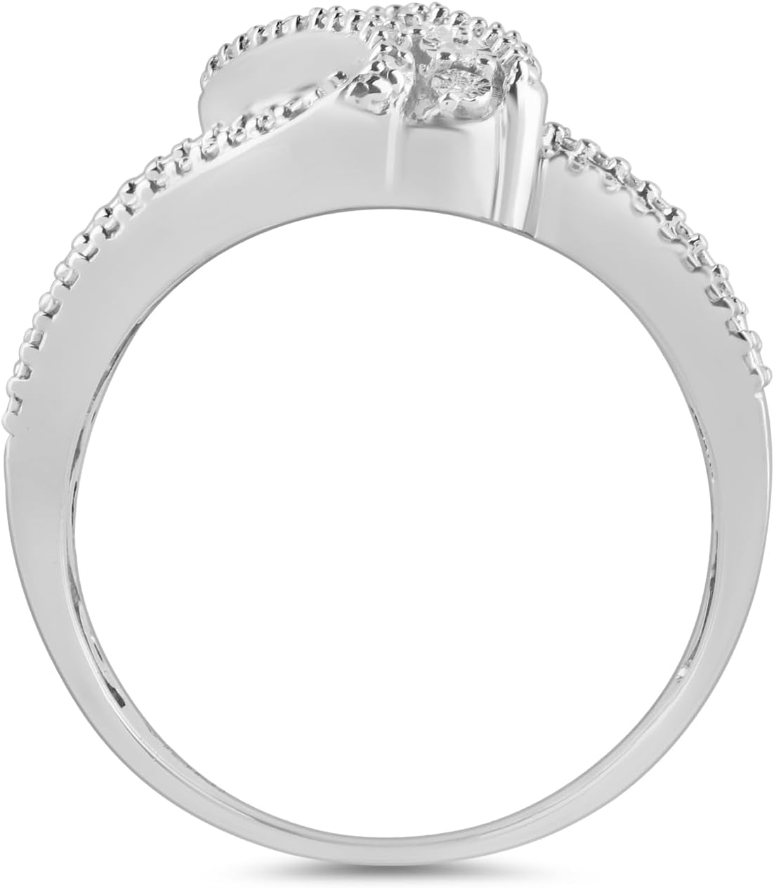 Sterling Silver Diamond 3 Row Twist Fashion Band Ring (1/10 Cttw), (Previously Amazon Collection)
