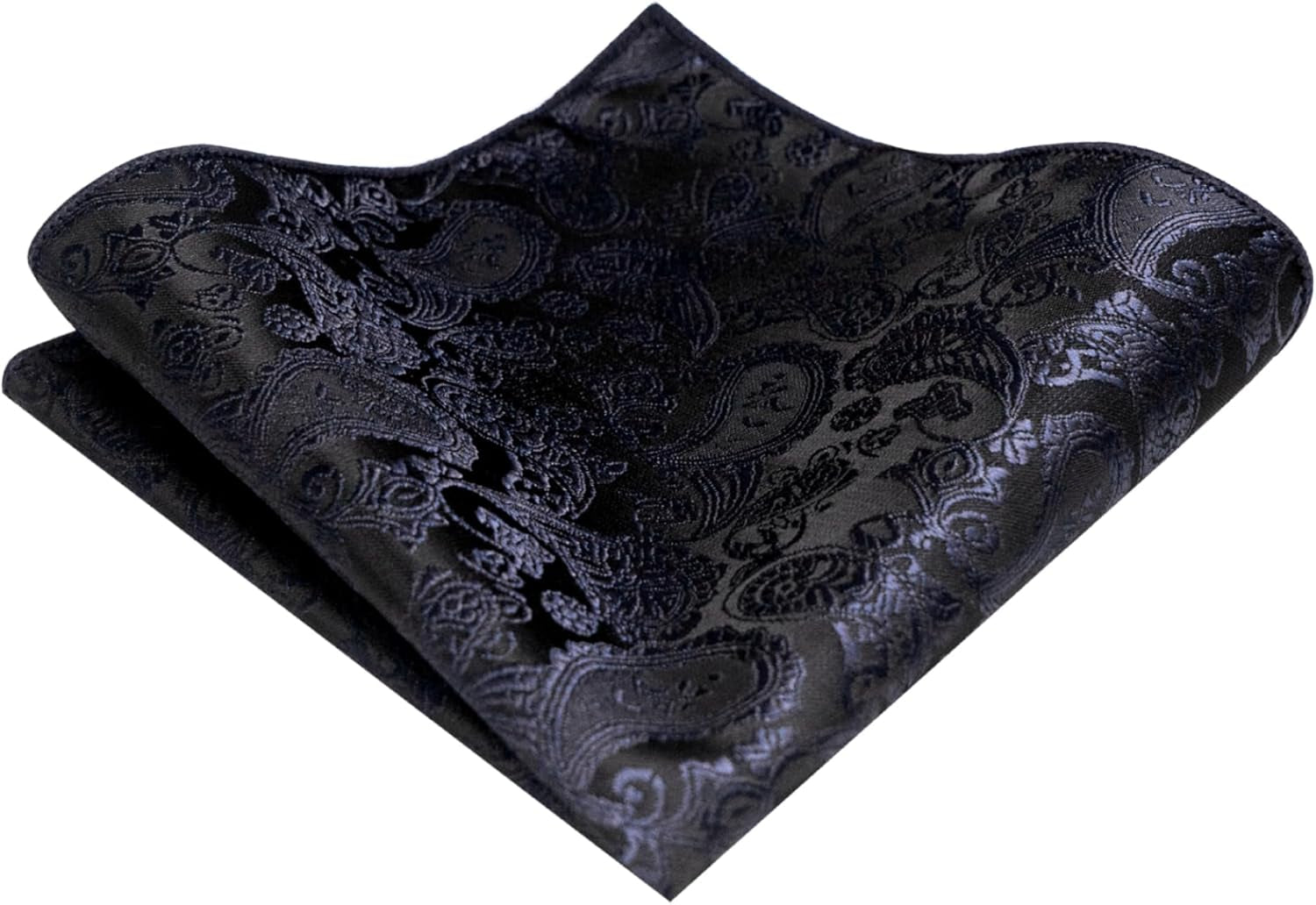 Mens Solid Color Paisley Necktie and Pocket Square with Tie Clip Sets