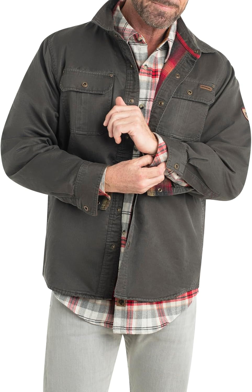 Journeyman Shirt Jacket Flannel Lined Shacket for Men Water-Resistant Coat Rugged Fall Clothing