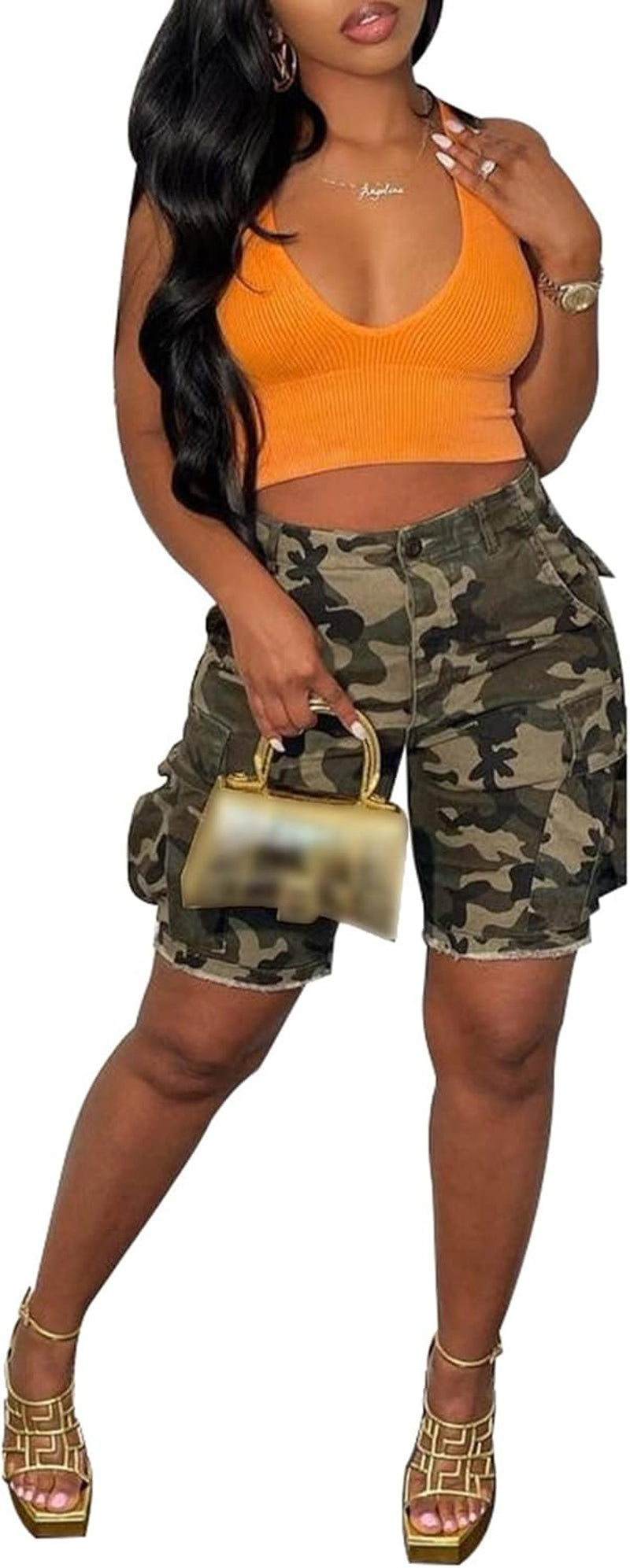 Camo Shorts Women,Camouflage Shorts for Women,Bgreen