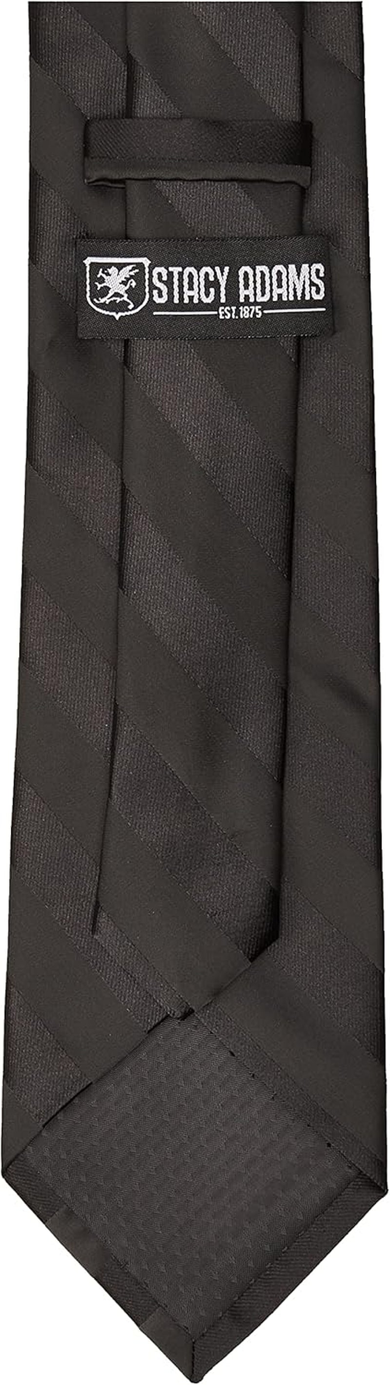 Men'S Solid Woven Formal Stripe Tie Set
