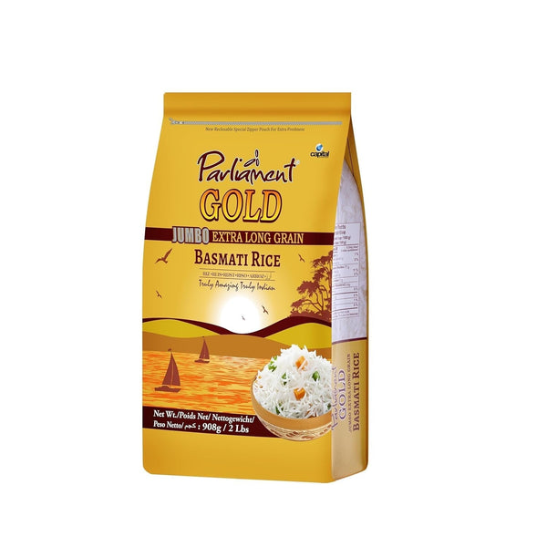 Gold Jumbo Extra Long Basmati Rice | Indian Risotto | All Natural | Vegan | Gluten Friendly | NON-GMO | Aged Perfection | Luxurious Taste | Product of India (10, Pounds)