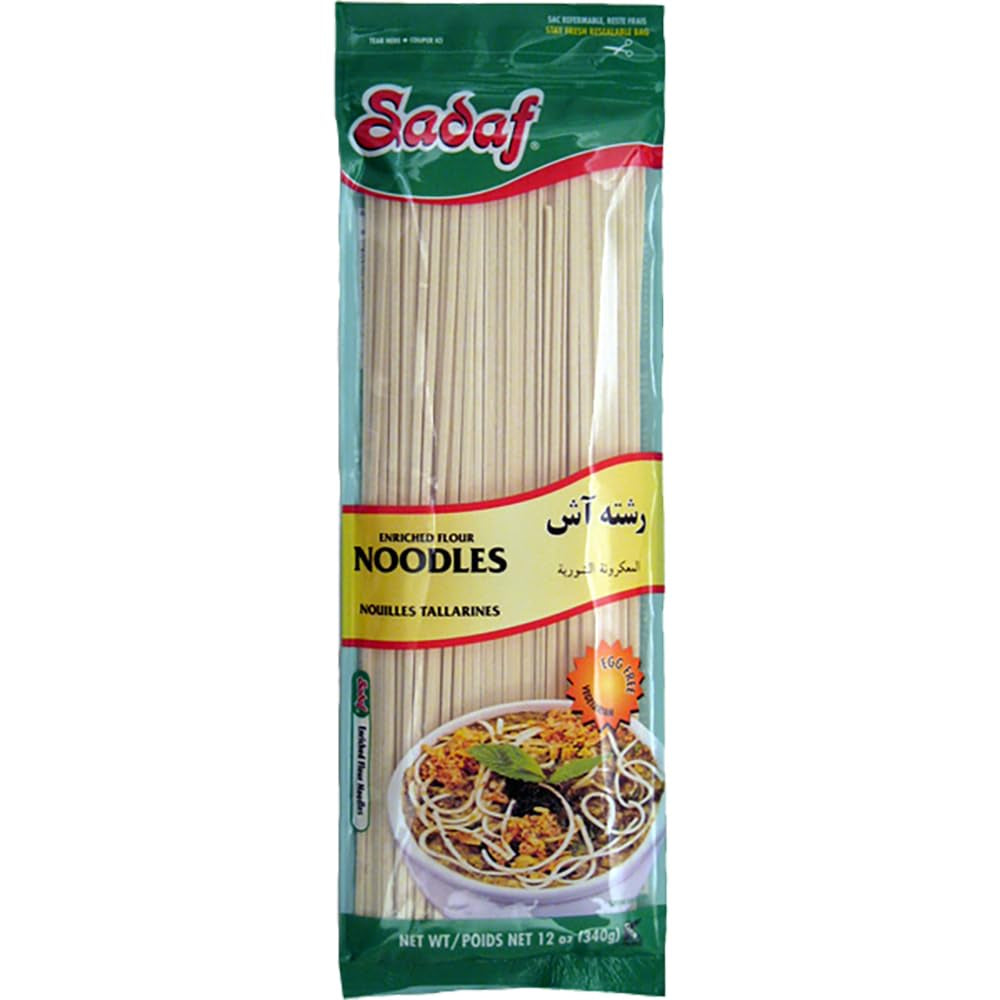 Ash Resteh Noodles 12 Oz - Enriched Wheat Flour Noodles - Perfect for Persian and Asian Dishes (1)