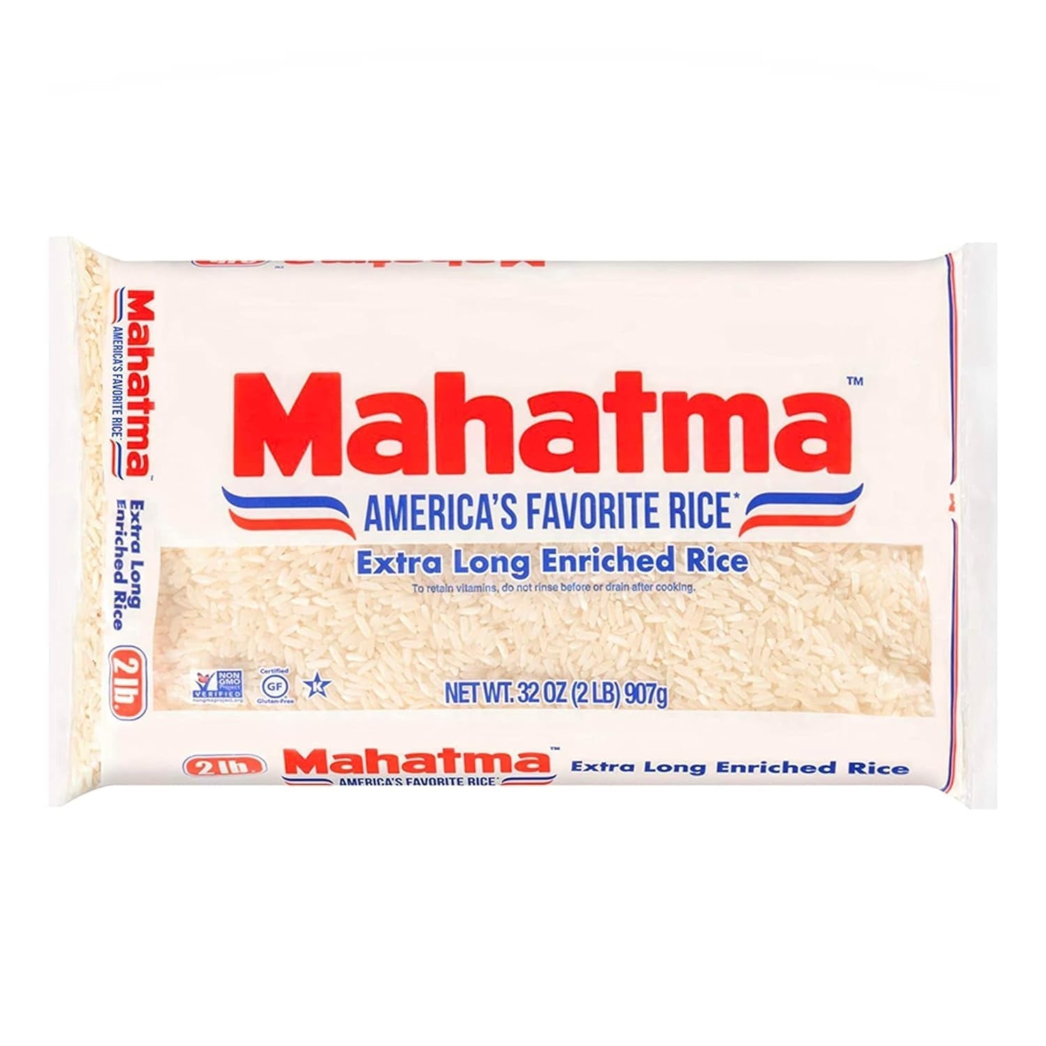 Extra-Long-Grain Rice 2-Pound Rice Bag, Gluten-Free and Non-Gmo White Rice Bulk Bag, 1 Bag of Rice