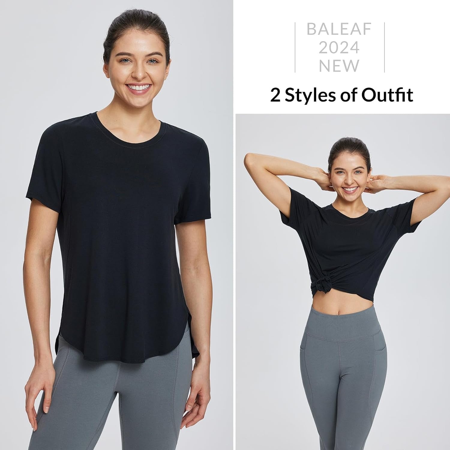 Women'S Short Sleeve Workout Shirts Tops Athletic Yoga Running Shirts Loose Fit with Side Slits Quick Dry T-Shirts