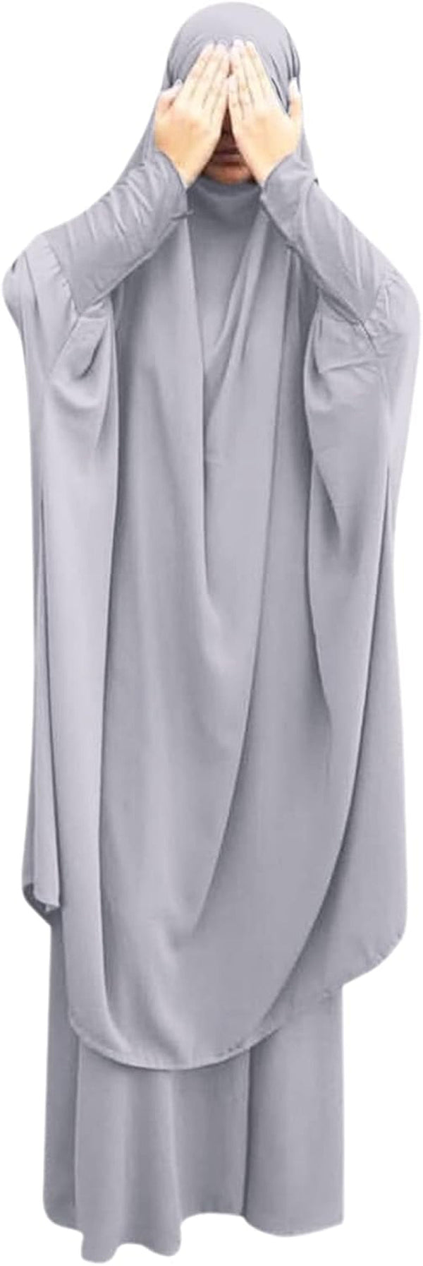 Prayer Clothes for Muslim Women Islamic Abaya Suit Maxi Skirt + Khimar Hijab 2Pcss Burka Jilbab Kaftan