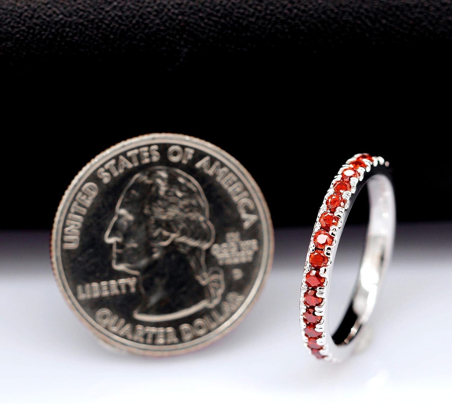 2Mm Micro Pave Cubic Zirconia Eternity Band Stack Ring Silver Color Wedding Jewelry for Women Y115