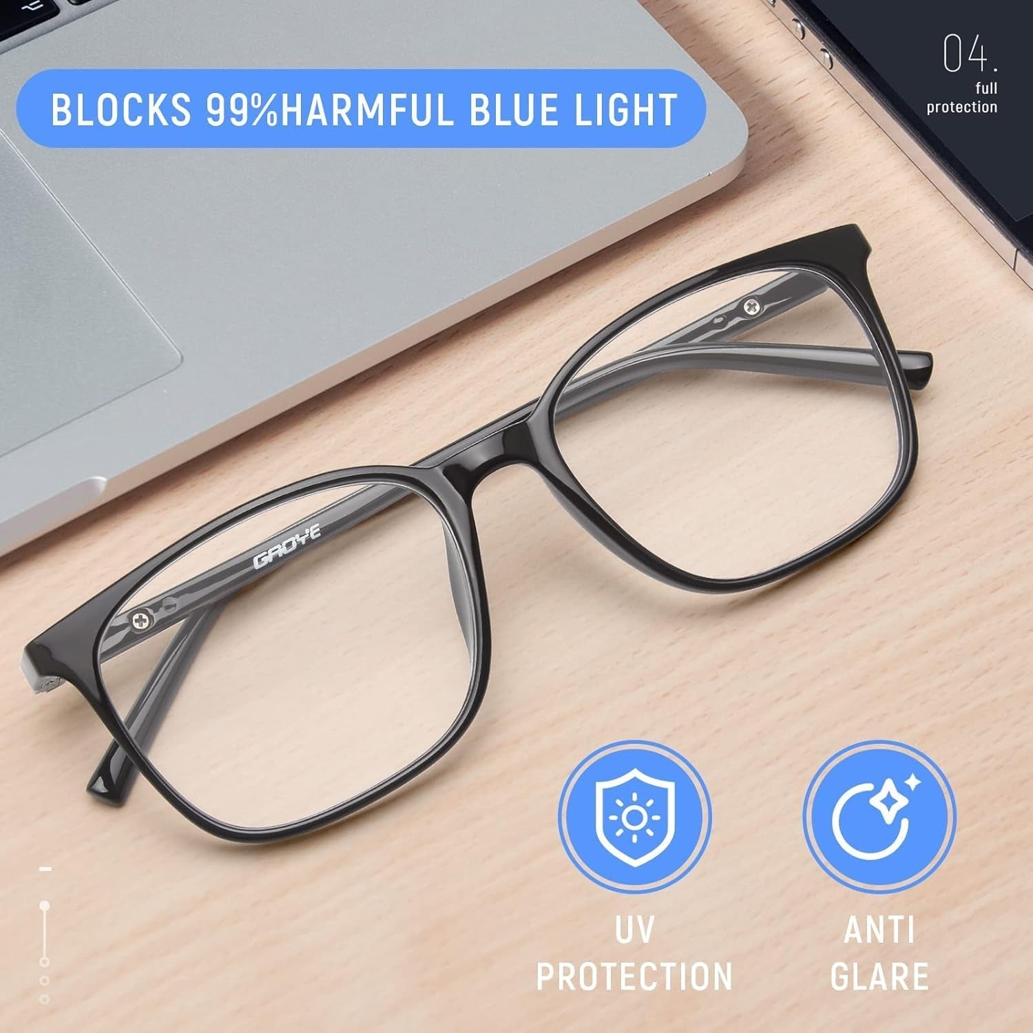 2 Pack Blue Light Blocking Glasses Women/Men, Computer Gaming Fake Eyeglasses Anti UV Ray-Spring Hinge